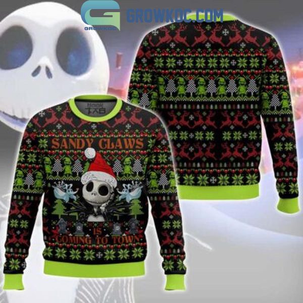 The Nightmare Before Christmas Sandy Claws Is Coming To Town Ugly Sweater