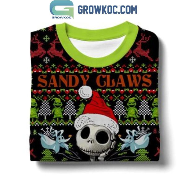 The Nightmare Before Christmas Sandy Claws Is Coming To Town Ugly Sweater