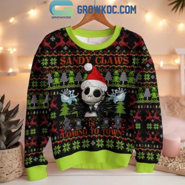 The Nightmare Before Christmas Sandy Claws Is Coming To Town Ugly Sweater