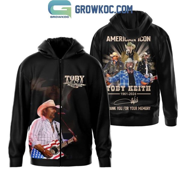 Toby Keith 1961-2024 Thank You For The Memories American Icon Hoodie T-Shirt