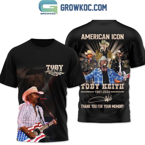 Toby Keith 1961-2024 Thank You For The Memories American Icon Hoodie T-Shirt