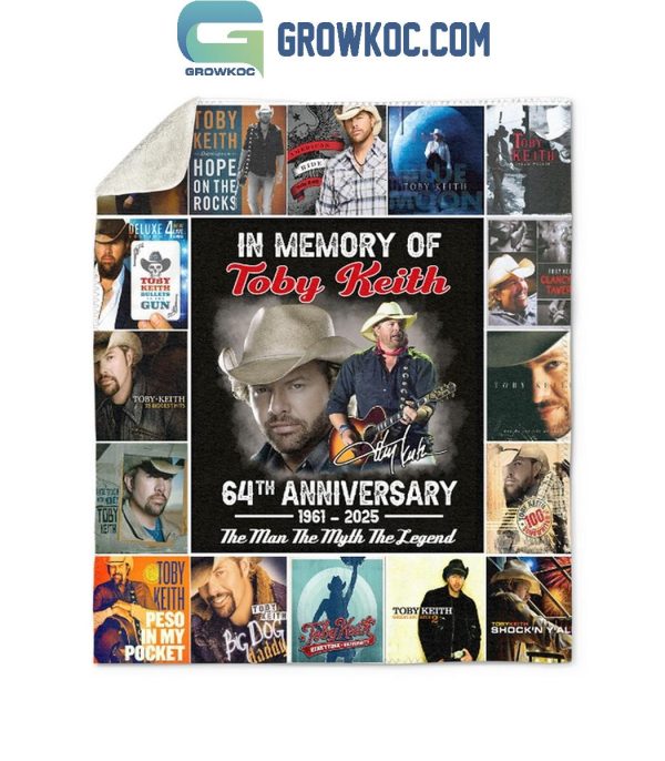 Toby Keith 1961-2025 The Man The Myth The Legend Fleece Blanket Quilt