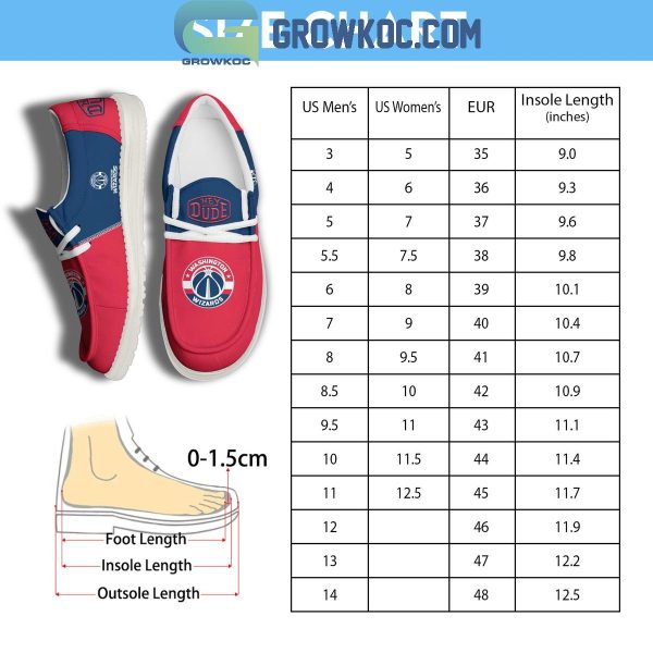 Washington Wizards 2024 Personalized Hey Dude Shoes