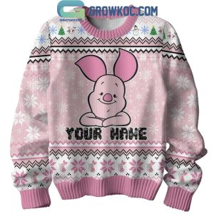 Winnie The Pooh Piglet Winter Wish Personalized Ugly Sweater