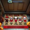 Wisconsin Badgers In This House We Love Halloween Horror Movies Doormat