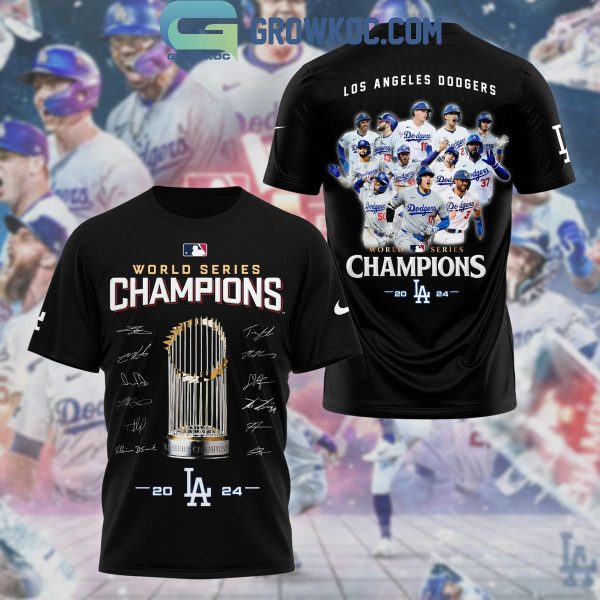 2024 Los Angeles Dodgers World Series MLB Champions Hoodie T-Shirt Black Version