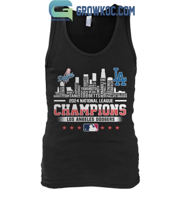 2024 National League Winner Los Angeles Dodgers Skyline Of LA City T-Shirt