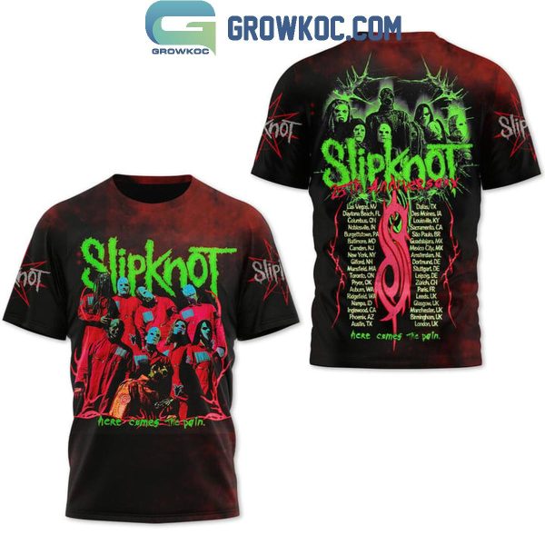 2024 Slipknot Herer Comes The Pain Tour With Schedule Hoodie T-Shirt