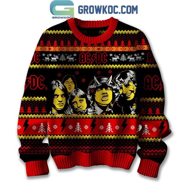 ACDC 2024 High Voltage Christmas Rock And Roll 1975 Ugly Sweater