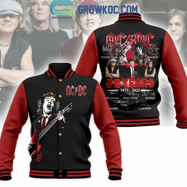 ACDC Celebrating 52 Years Of Rock 1973-2025 Baseball Jacket