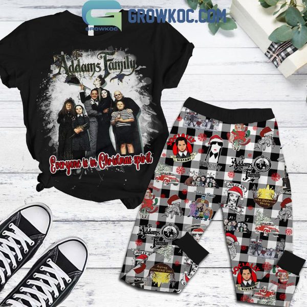 Adam Family Everyone Is In Christmas Spirit Fleece Pajama Set