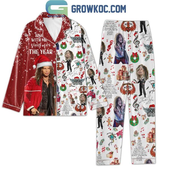 Aerosmith Sing With Me Sing For The Year Christmas Polyester Pajamas Set