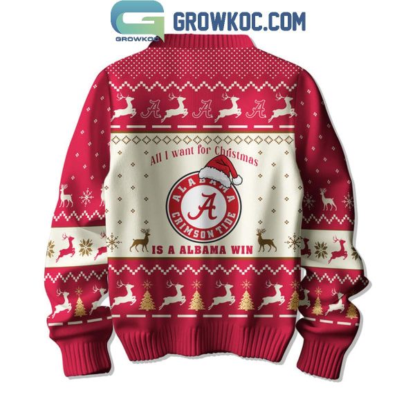 Alabama Crimson Tide All I Want For Christmas Is Alabama Win Ugly Sweater