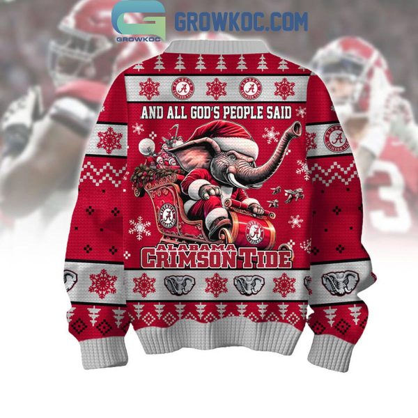 Alabama Crimson Tide And All God’s People Said Crimson Tide Christmas Ugly Sweater