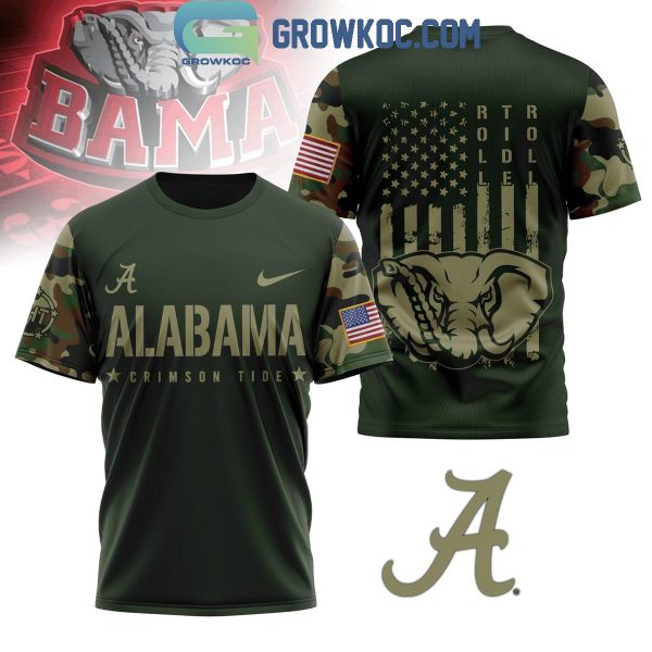 Alabama Crimson Tide Camouflage Soldier Fight For American Freedom Hoodie T-Shirt