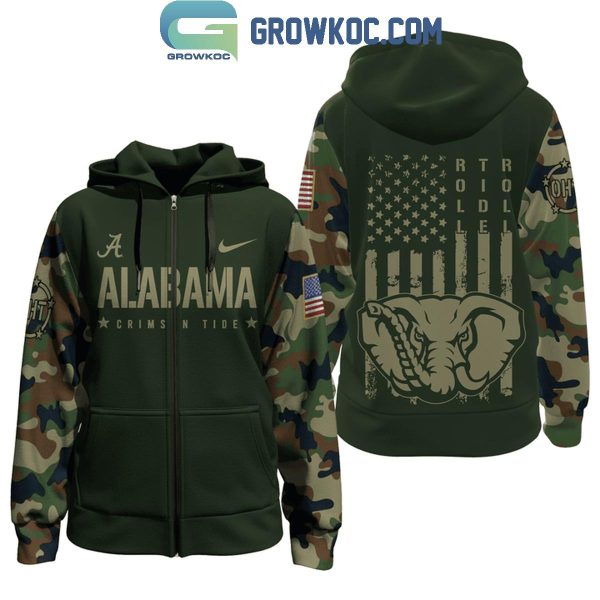 Alabama Crimson Tide Camouflage Soldier Fight For American Freedom Hoodie T-Shirt