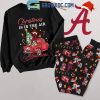 Grinch Just Waiting For Christmas In 2024 Fleece Pajamas Set Long Sleeve