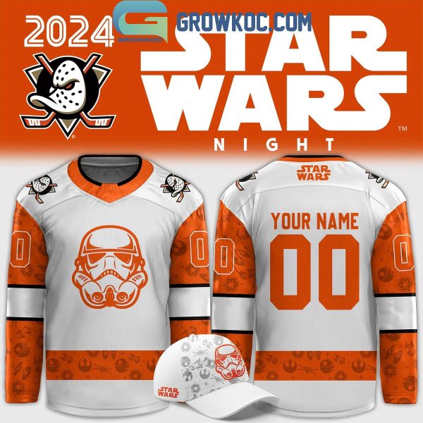 Anaheim Ducks 2024 Star Wars Night Personalized Hockey Jersey