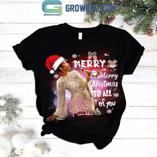 Aretha Franklin Merry Christmas To All Of You Fleece Pajamas Set