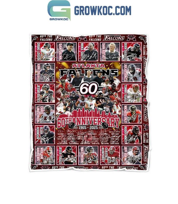 Atlanta Falcons 60th Anniversary 1965-2024 Fleece Blanket Quilt