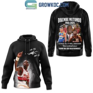 Atlanta Hawks Dikembe Mutombo 1966-2024 Hall Of Famer Hoodie T-Shirt