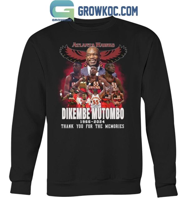 Atlanta Hawks Dikembe Mutombo 1966-2024 Thank You For The Memories T-Shirt