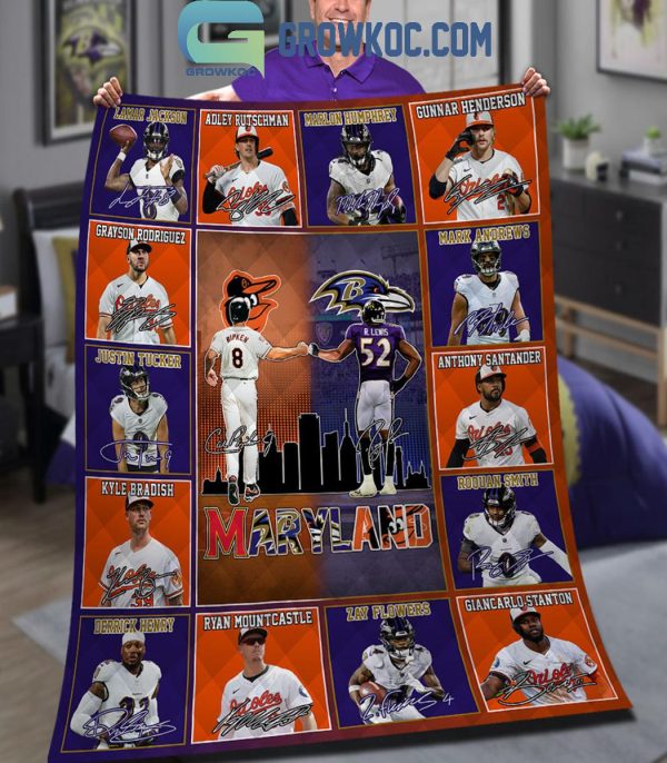 Baltimore Ravens Baltimore Orioles The Legends Of Maryland Fleece Blanket Quilt