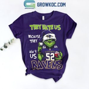 Baltimore Ravens Grinch They Hate Us Because The Ain’t Us Fleece Pajamas Set