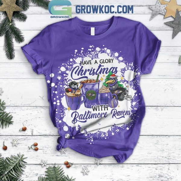 Baltimore Ravens Have A Glory Christmas With Ravens Fleece Pajamas Set