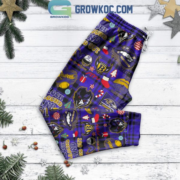 Baltimore Ravens Have A Glory Christmas With Ravens Fleece Pajamas Set