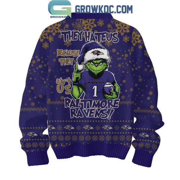 Baltimore Ravens They Hate Us Because The Ain’t Us Ravens 2024 Christmas Ugly Sweater