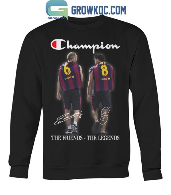 Barcelona Xavi Iniesta Champions The Friends The Legends T-Shirt