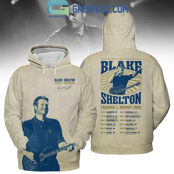 Blake Shelton Friends And Heroes 2025 Tour Hoodie T-Shirt