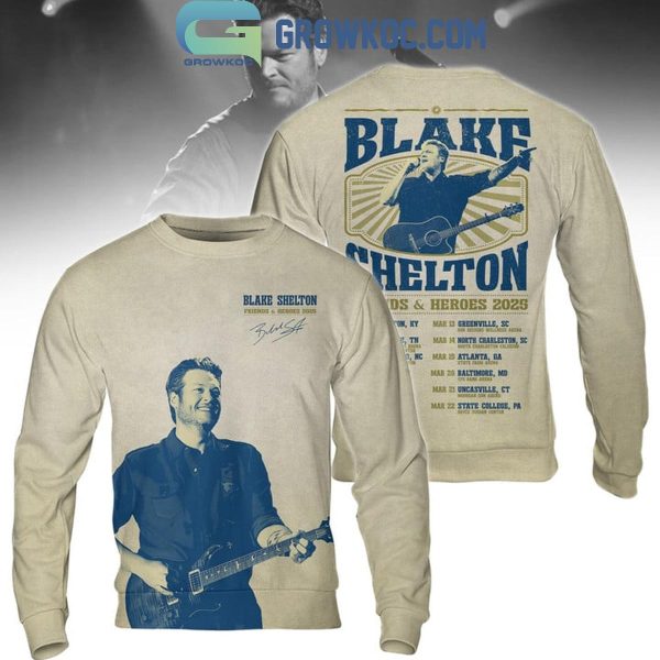 Blake Shelton Friends And Heroes 2025 Tour Hoodie T-Shirt