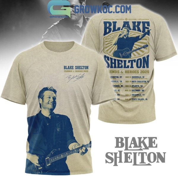 Blake Shelton Friends And Heroes 2025 Tour Hoodie T-Shirt