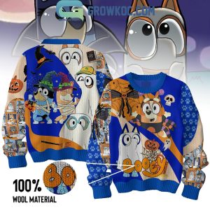 Bluey Enjoying The Spooky Time Halloween Booey Christmas Ugly Sweater