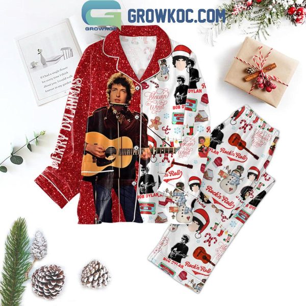 Bob Dylan Rockin’ Roll Merry Dylanmas Christmas Polyester Pajamas Set