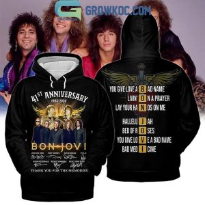 Bon Jovi 41st Anniversary Thank You For The Memories 1983-2024 Hoodie T-Shirt