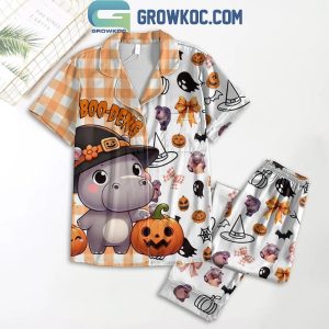 Boo Deng The Hippo Happy Halloween 2024 Polyester Pajamas Set