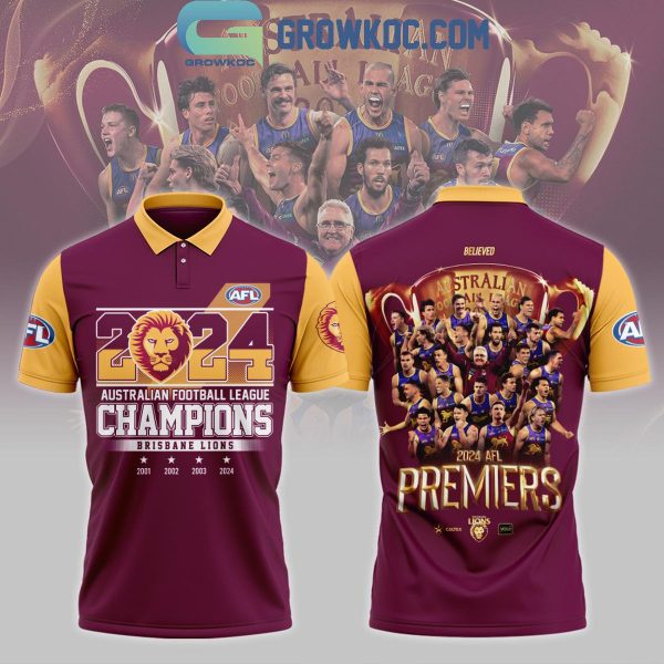 Brisbane Lions 2024 Australian Football League Champions Polo Shirt