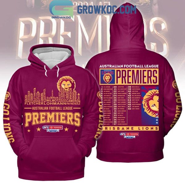 Brisbane Lions Australian Football League 2024 Premiers Champions Skyline Hoodie T-Shirt