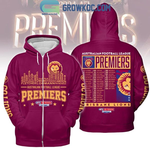 Brisbane Lions Australian Football League 2024 Premiers Champions Skyline Hoodie T-Shirt