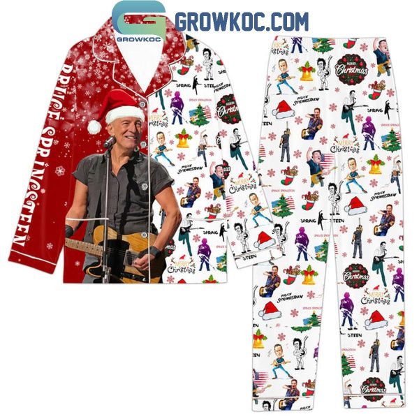 Bruce Springsteen Merry Christmas 2024 Polyester Pajamas Set