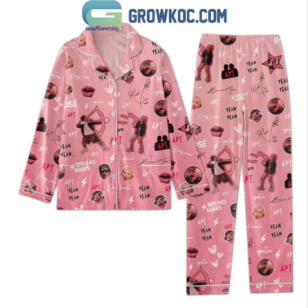 Bruno Mars Apt With Rose Christmas Polyester Pajamas Set