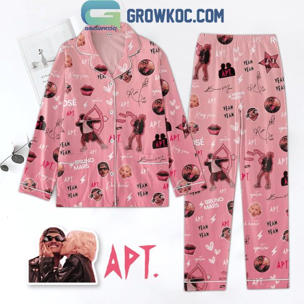 Bruno Mars Apt With Rose Christmas Polyester Pajamas Set