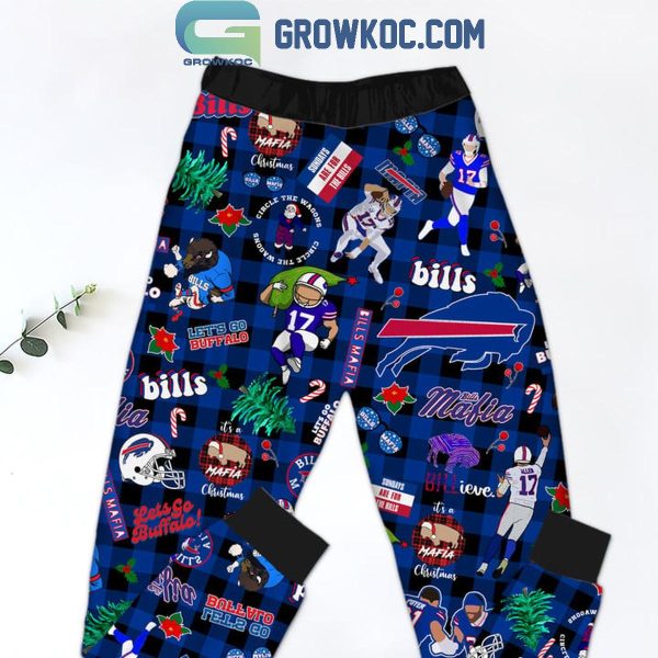 Buffalo Bills Grinch 2024 I Hate People But Love Bills Fleece Pajamas Set