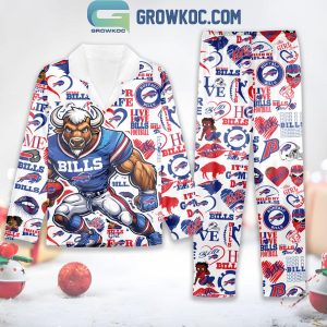 Buffalo Bills Love For Life 2024 Christmas Polyester Pajamas Set