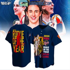 Caitlin Clark 2024 WNBA Rookie Of The Year Indiana Fever Baseball Jersey