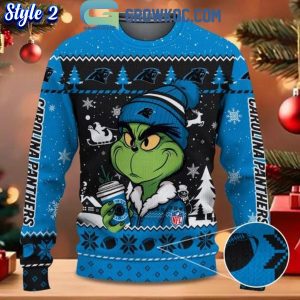 Carolina Panthers Grinch Stolen Christmas 2024 Grinchmas Ugly Sweater