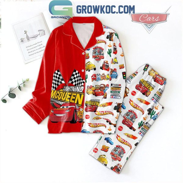 Cars Lightning McQueen Hot Wheels 2024 Polyester Pajamas Set